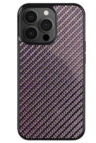 HKM-477907 Carbon Fiber 3K Twill Phone Case for iPhone 11, 12, 13, 14 in Blue, Purple, Red (Magnetic & Non-Magnetic)