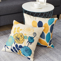 HKM-478035 Flower and Bird Cotton Linen Pillowcase Cover