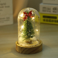 HKM-478099 Mini Glass Christmas Night Lamp Collection: Santa Claus, Snowman, Mini Trees
