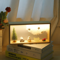 HKM-478099 Mini Glass Christmas Night Lamp Collection: Santa Claus, Snowman, Mini Trees