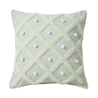 HKM-478099 Tufted Moroccan Style Cotton and Hemp Cushion Cover - 45x45cm, White and Black