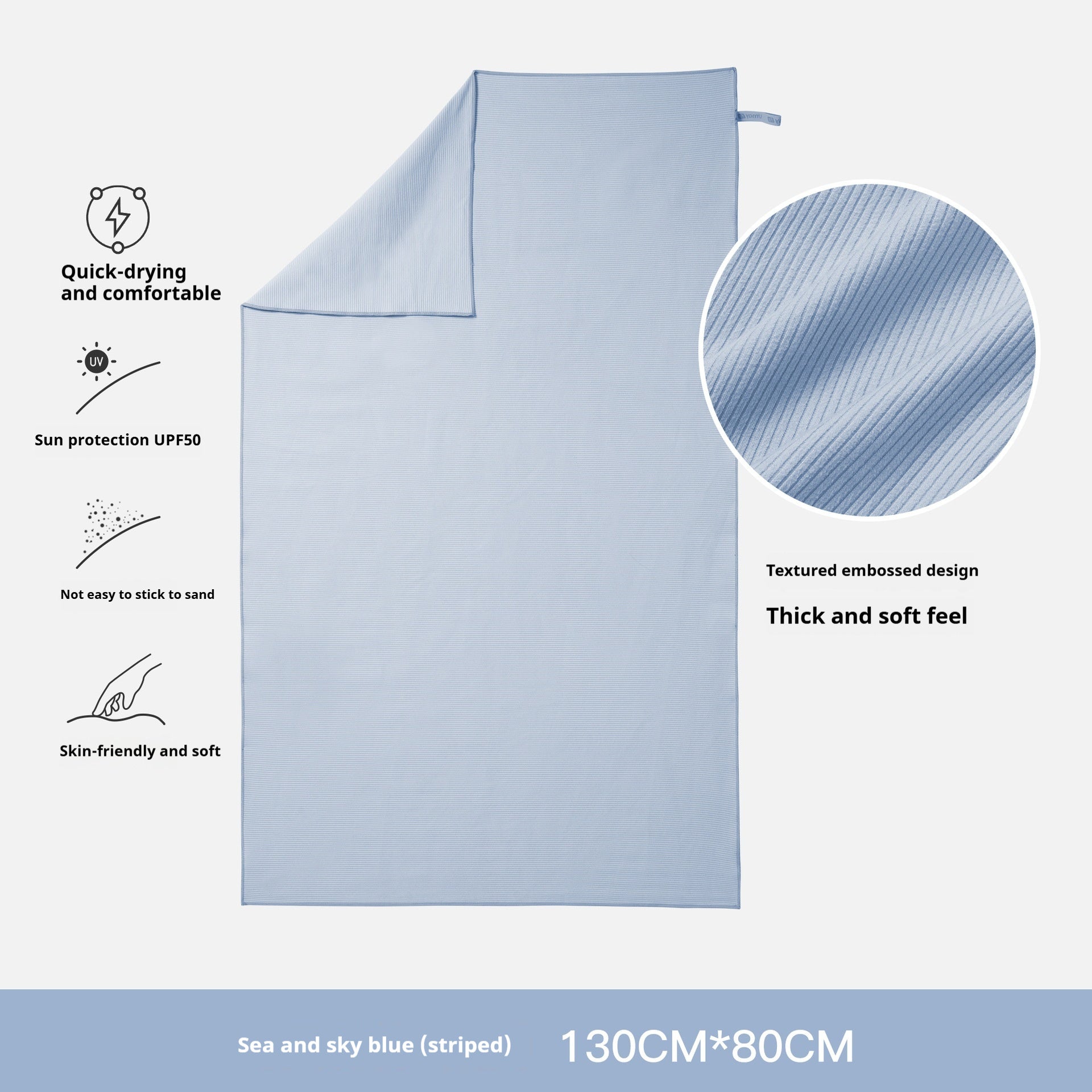HKM-478227 Quick-Drying Pure Cotton Bath and Beach Towel for Children and Women