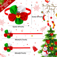 HKM-478483 Festive Red and Green Adjustable Bow Tie Ornament for Dogs and Cats