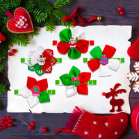 HKM-478483 Festive Red and Green Adjustable Bow Tie Ornament for Dogs and Cats