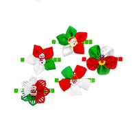 HKM-478483 Festive Red and Green Adjustable Bow Tie Ornament for Dogs and Cats