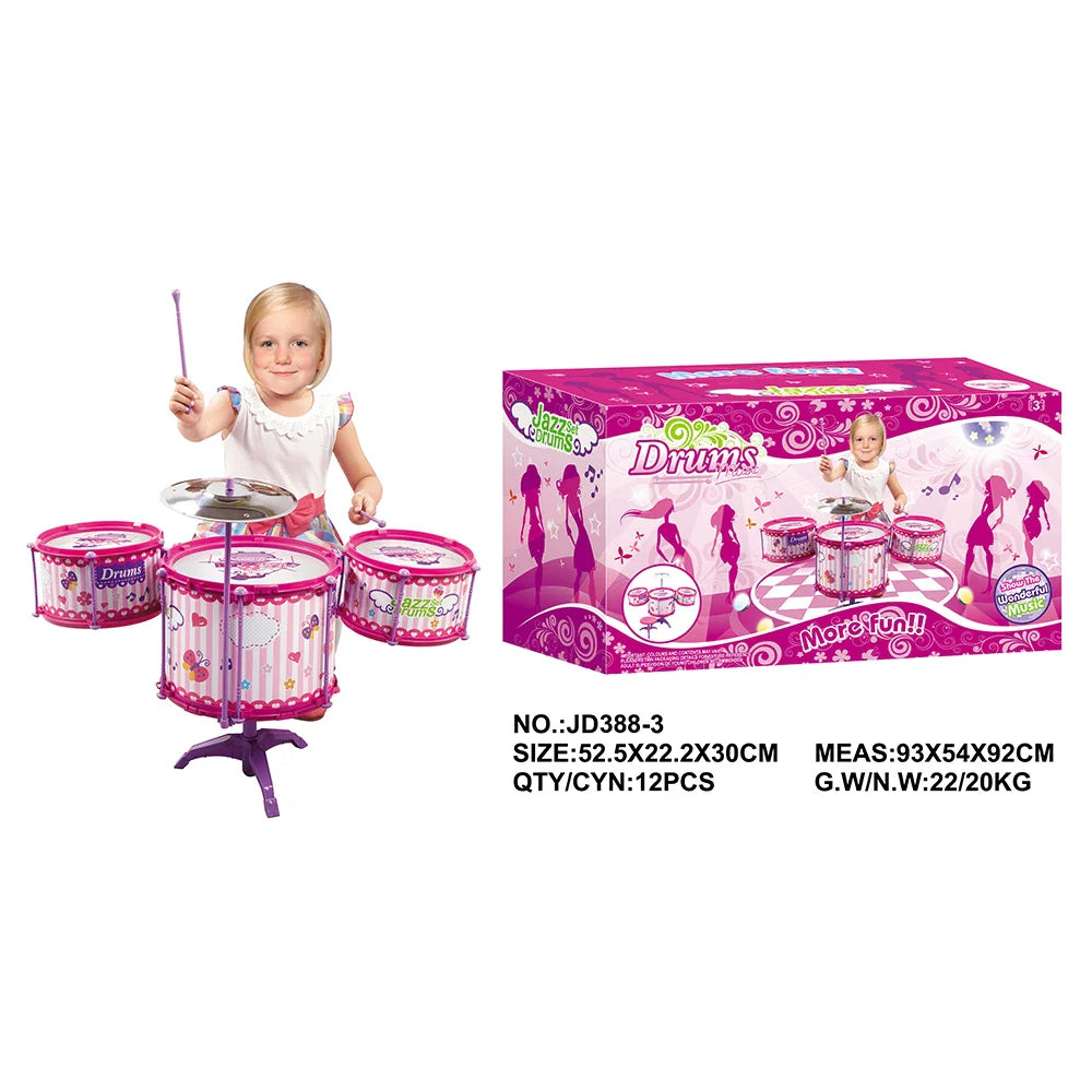 HKM-478547 Kids Modern Design Jazz Drum Set with Stool - Educational Musical Toy for Children
