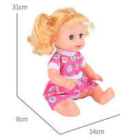 HKM-478611 14-Inch Vinyl Baby Doll Toy for Girls - Mini Stroller Playset, Ideal for Ages 2-7