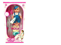 HKM-478611 14-Inch Vinyl Baby Doll Toy for Girls - Mini Stroller Playset, Ideal for Ages 2-7