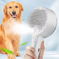 HKM-478739 3-in-1 Electric Pet Grooming Brush with Steamer for Massage and Shedding Control