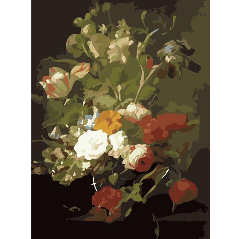 HKM-478739 Digital Oil Painting of Elegant Floral Arrangements in Canvas - Multi-Color Options Available