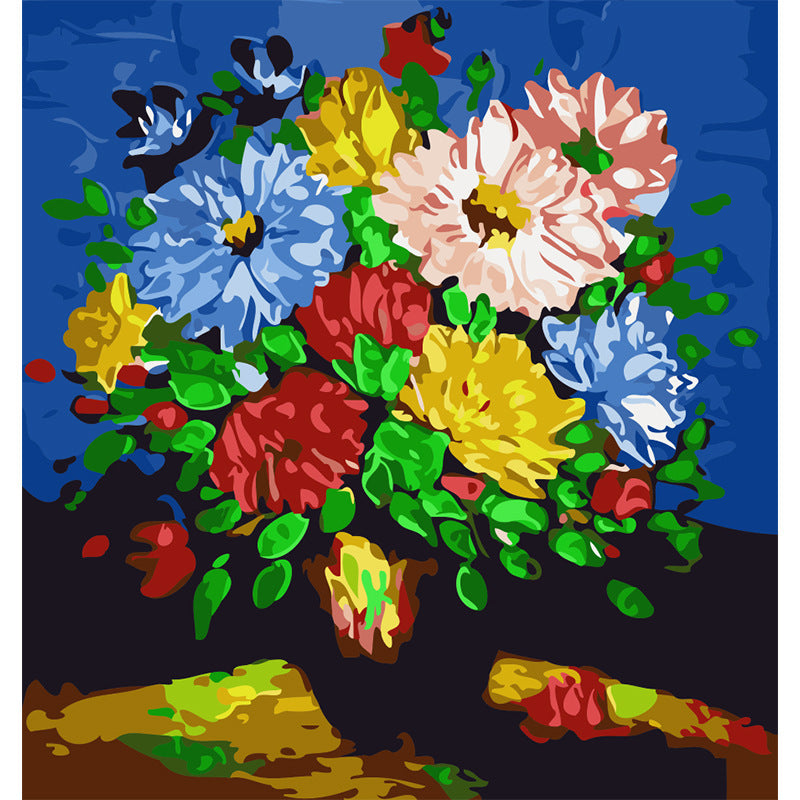 HKM-478739 Digital Oil Painting of Elegant Floral Arrangements in Canvas - Multi-Color Options Available