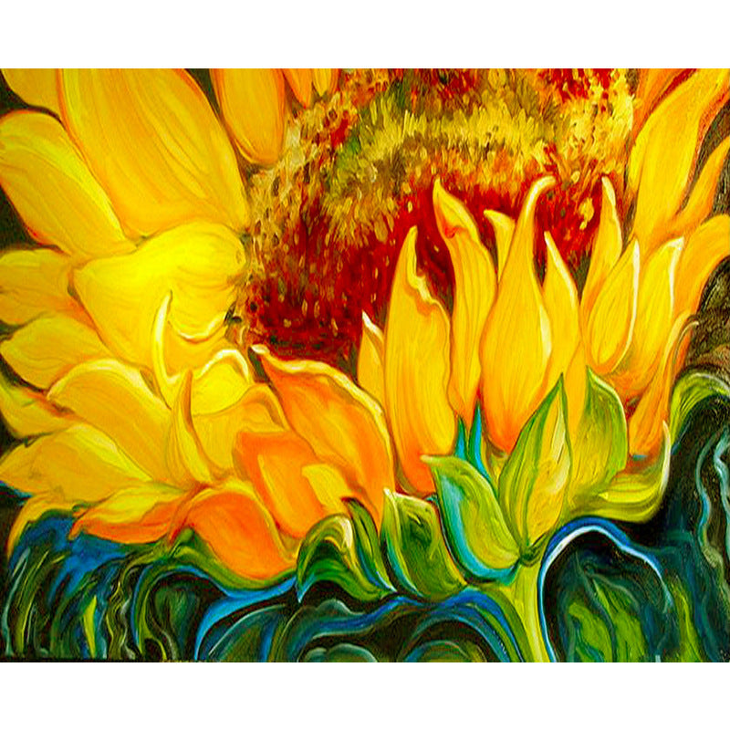 HKM-478739 Digital Oil Painting of Elegant Floral Arrangements in Canvas - Multi-Color Options Available