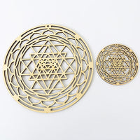 HKM-478803 Sacred Geometry Basswood Wall Pendant - Elegant Abstract Home Decor