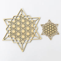 HKM-478803 Sacred Geometry Basswood Wall Pendant - Elegant Abstract Home Decor