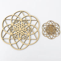 HKM-478803 Sacred Geometry Basswood Wall Pendant - Elegant Abstract Home Decor