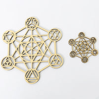 HKM-478803 Sacred Geometry Basswood Wall Pendant - Elegant Abstract Home Decor
