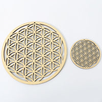 HKM-478803 Sacred Geometry Basswood Wall Pendant - Elegant Abstract Home Decor