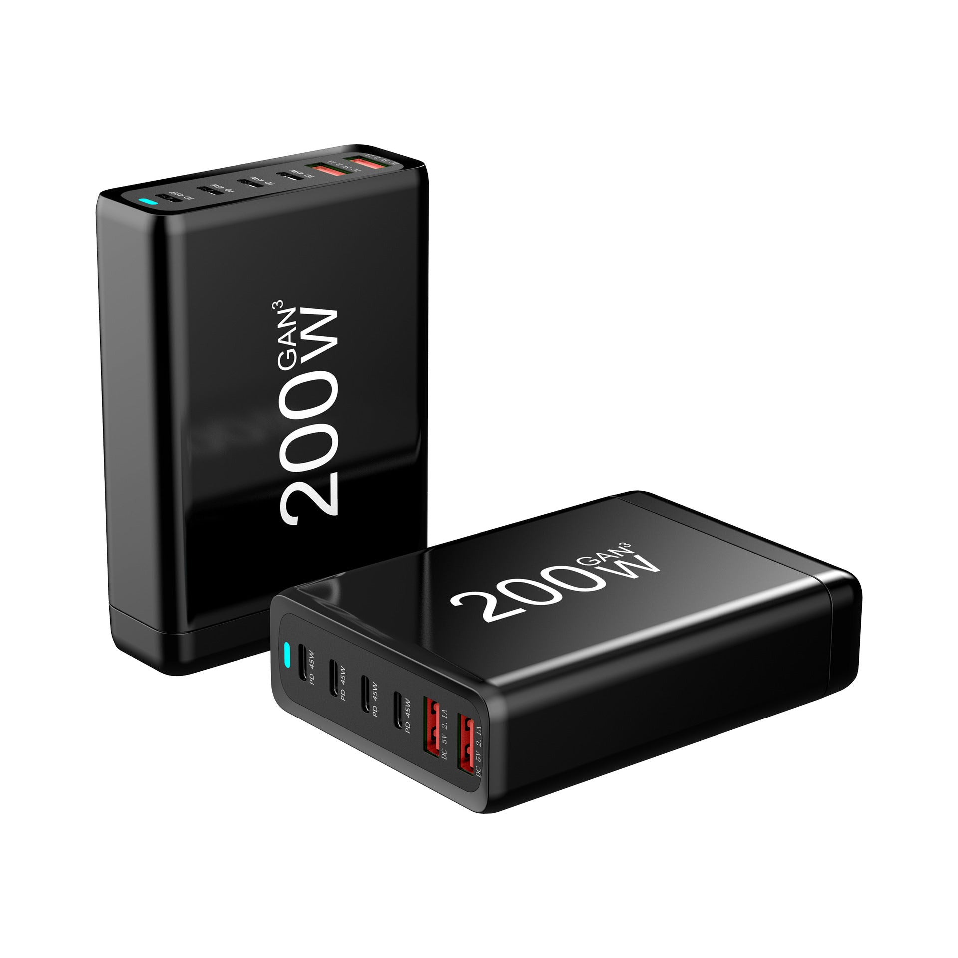 HKM-478867 200W High Power GaN Charger with Type-C USB Interface - Fast Charging Compatible