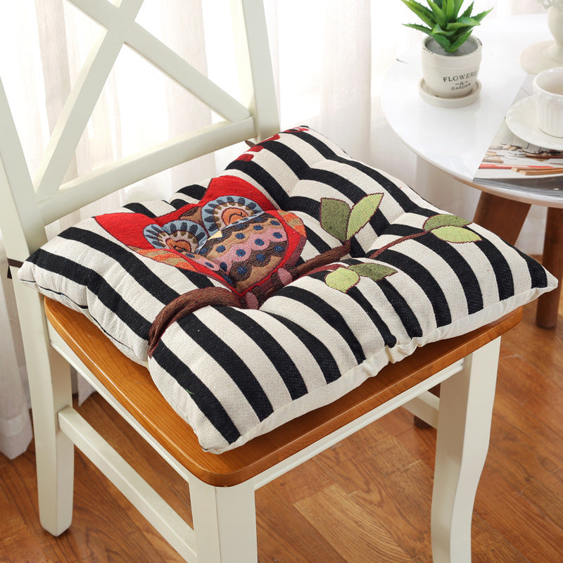 HKM-479187 Thickened Non-Slip Cotton and Hemp Chair Cushion for Children's Dining and Car Seats