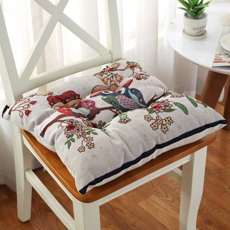 HKM-479187 Thickened Non-Slip Cotton and Hemp Chair Cushion for Children's Dining and Car Seats