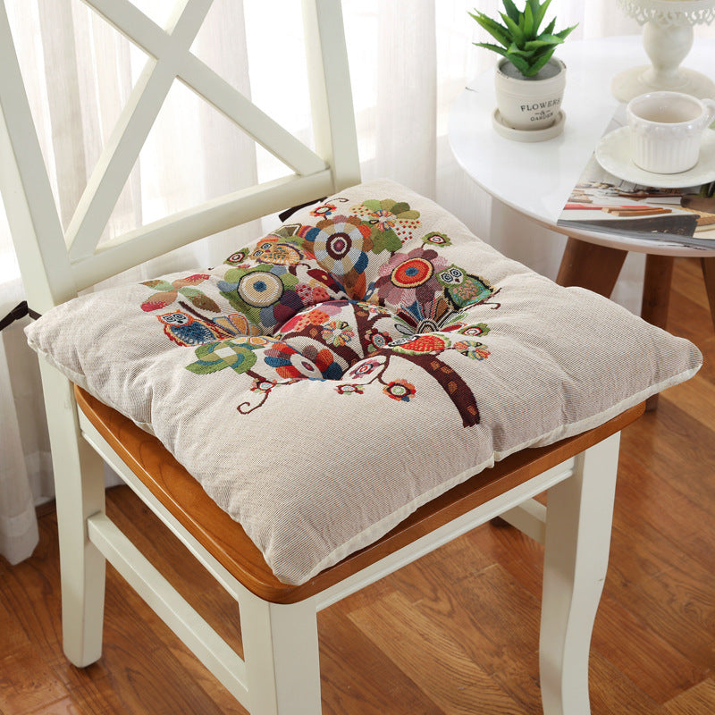 HKM-479187 Thickened Non-Slip Cotton and Hemp Chair Cushion for Children's Dining and Car Seats
