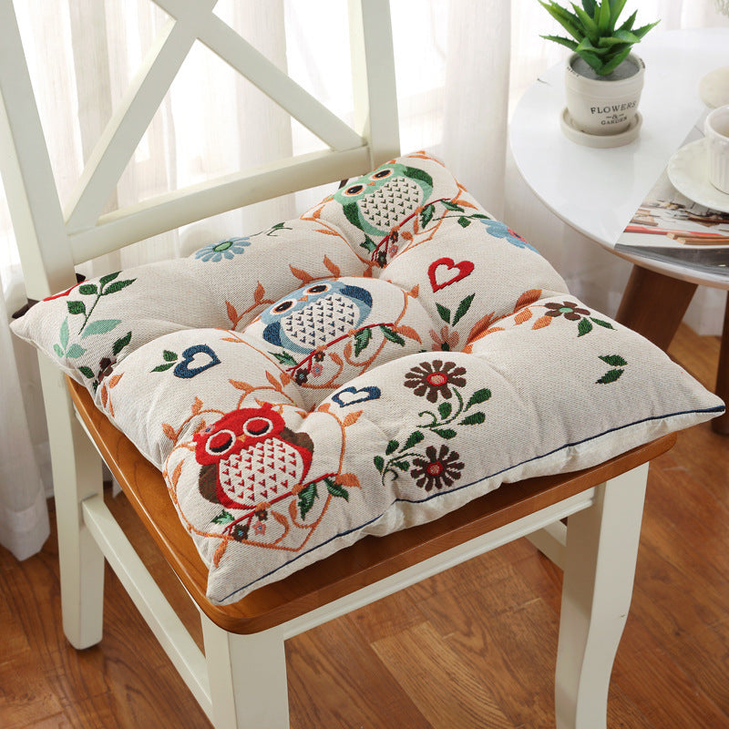 HKM-479187 Thickened Non-Slip Cotton and Hemp Chair Cushion for Children's Dining and Car Seats