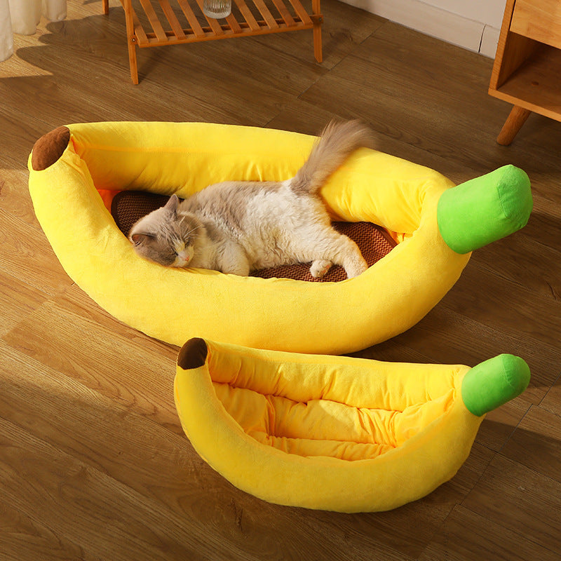 HKM-479251 Banana Nest Removable and Washable Pet Cushion Mat for Cats - Multiple Sizes Available