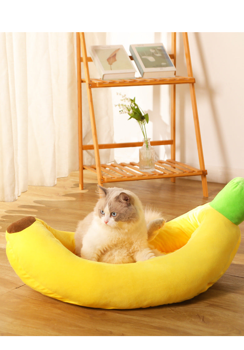 HKM-479251 Banana Nest Removable and Washable Pet Cushion Mat for Cats - Multiple Sizes Available