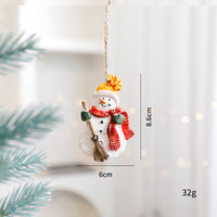 HKM-479251 Charming Resin Christmas Pendant - Elderly Snowman & Gingerbread Man Characters
