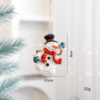 HKM-479251 Charming Resin Christmas Pendant - Elderly Snowman & Gingerbread Man Characters