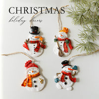 HKM-479251 Charming Resin Christmas Pendant - Elderly Snowman & Gingerbread Man Characters