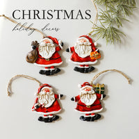 HKM-479251 Charming Resin Christmas Pendant - Elderly Snowman & Gingerbread Man Characters