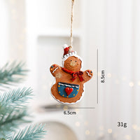 HKM-479251 Charming Resin Christmas Pendant - Elderly Snowman & Gingerbread Man Characters