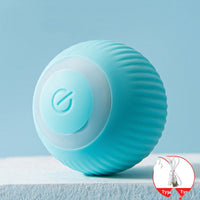 HKM-479315 USB Rechargeable Electric Gravity Rolling Ball Cat Toy - Silicone Teaser in Blue and Pink