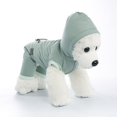 HKM-479571 Cotton Plus Velvet Four-Legged Coat for Pets in Pink, Light Green, and Navy Blue
