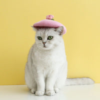 HKM-479635 Wool Felt Flower Hat for Pets - Red, Yellow, Pink, White Options