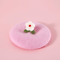 HKM-479635 Wool Felt Flower Hat for Pets - Red, Yellow, Pink, White Options