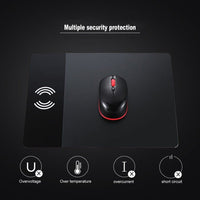 HKM-480019 Aluminum Alloy Wireless Charger Mouse Pad with Non-Slip Base and Protection Features