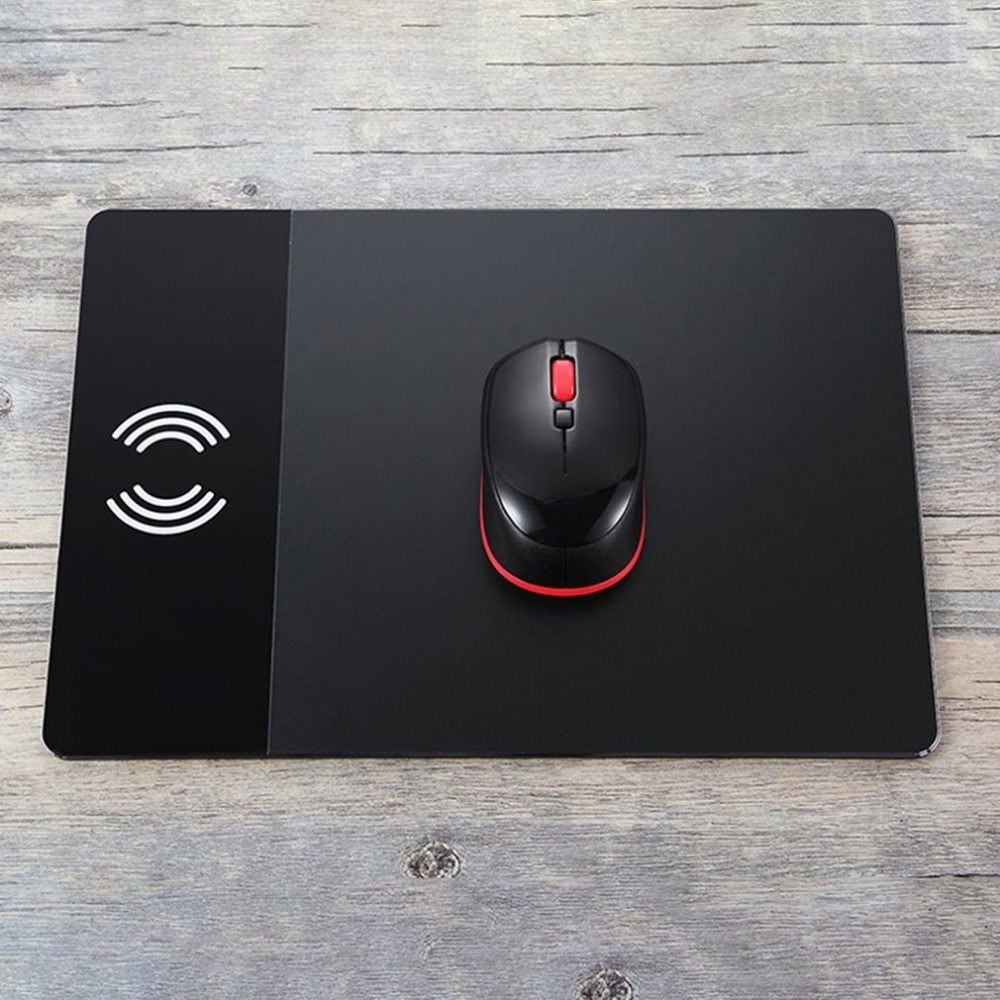HKM-480019 Aluminum Alloy Wireless Charger Mouse Pad with Non-Slip Base and Protection Features