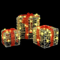 HKM-480083 Modern Warm White LED Gift Box Decoration with 60 Lights - Indoor/Outdoor Use, Remote Control, Compact Design