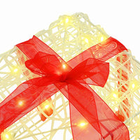 HKM-480083 Modern Warm White LED Gift Box Decoration with 60 Lights - Indoor/Outdoor Use, Remote Control, Compact Design