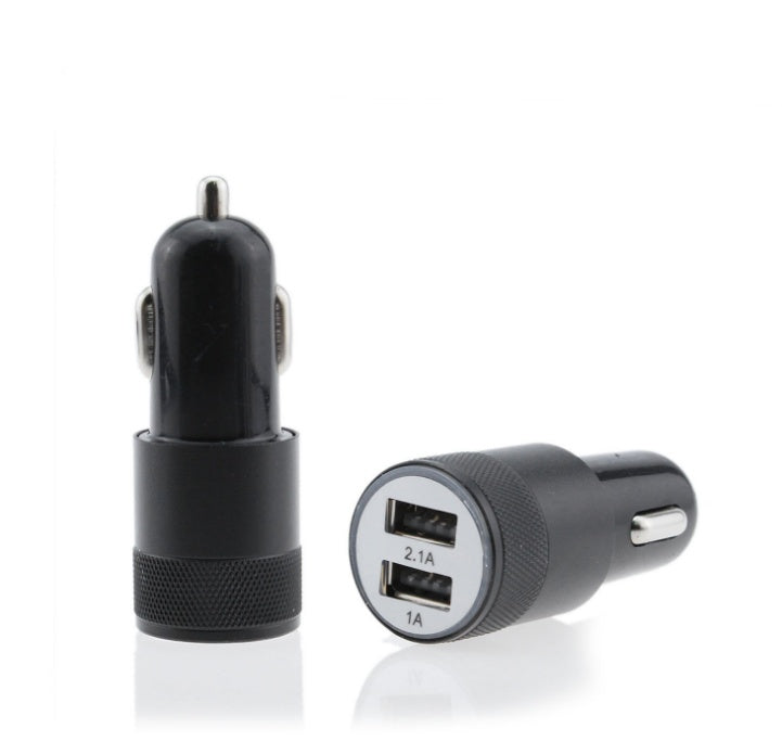 HKM-480147 Dual USB Aluminum Alloy Car Charger - 2.1A Output | Compatible with Tablets and Power Banks