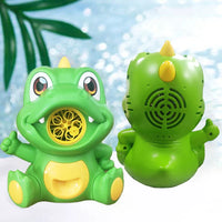 HKM-480211 5-Hole Electric Bubble Maker Push Walker Toy for Kids - Fun Dinosaur Soap Blower