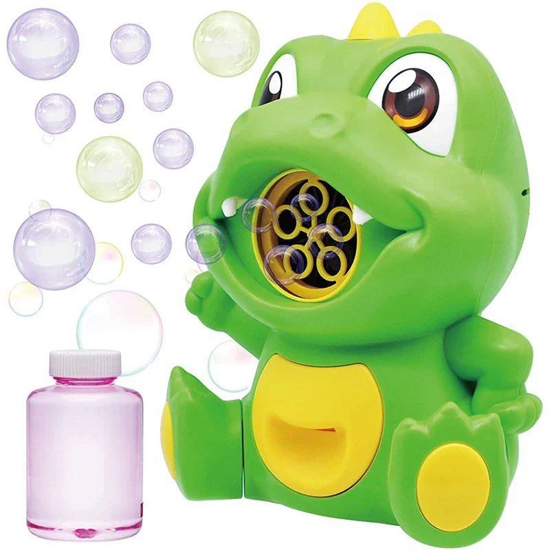 KTX-480211 5-Hole Electric Bubble Maker Push Walker Toy for Kids - Fun Dinosaur Soap Blower