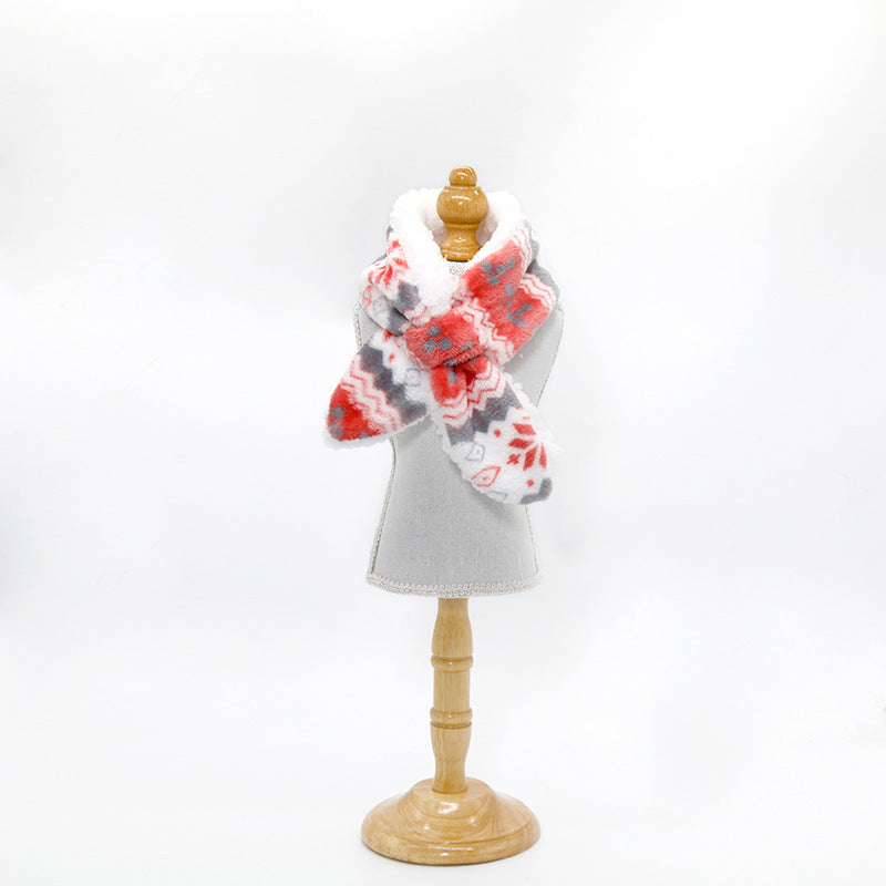 HKM-480211 Cozy Plush Christmas Pet Scarf in Multiple Patterns and Sizes