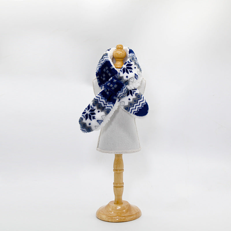 HKM-480211 Cozy Plush Christmas Pet Scarf in Multiple Patterns and Sizes