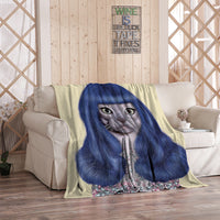 HKM-480275 Flannel Blanket with Cartoon Anime Print - Soft Polyester Fiber for Air Conditioning and Comfort