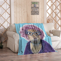 HKM-480275 Flannel Blanket with Cartoon Anime Print - Soft Polyester Fiber for Air Conditioning and Comfort