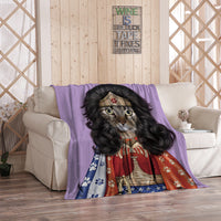 HKM-480275 Flannel Blanket with Cartoon Anime Print - Soft Polyester Fiber for Air Conditioning and Comfort