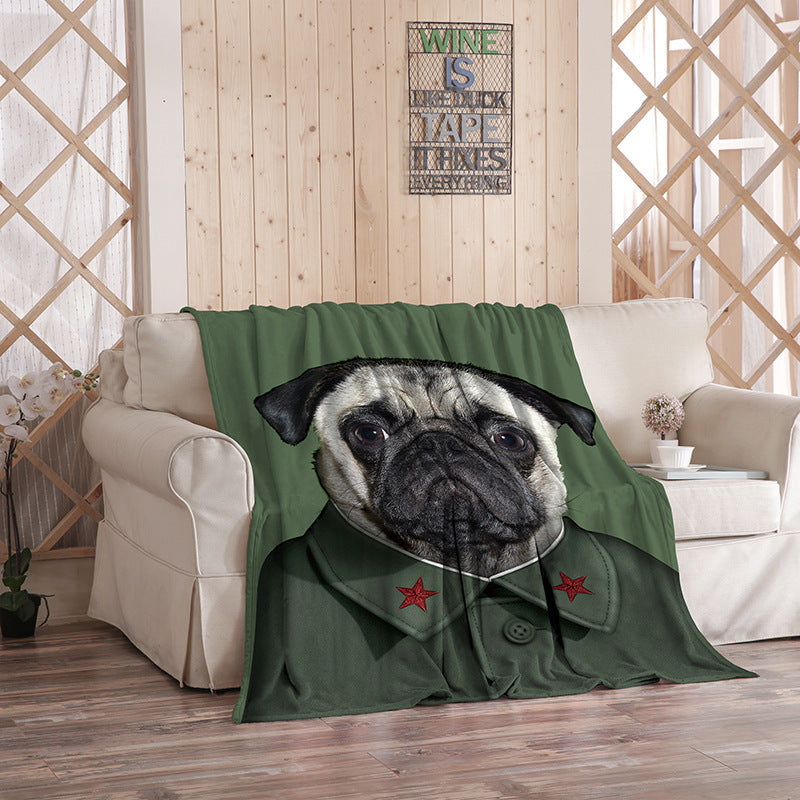 HKM-480275 Flannel Blanket with Cartoon Anime Print - Soft Polyester Fiber for Air Conditioning and Comfort